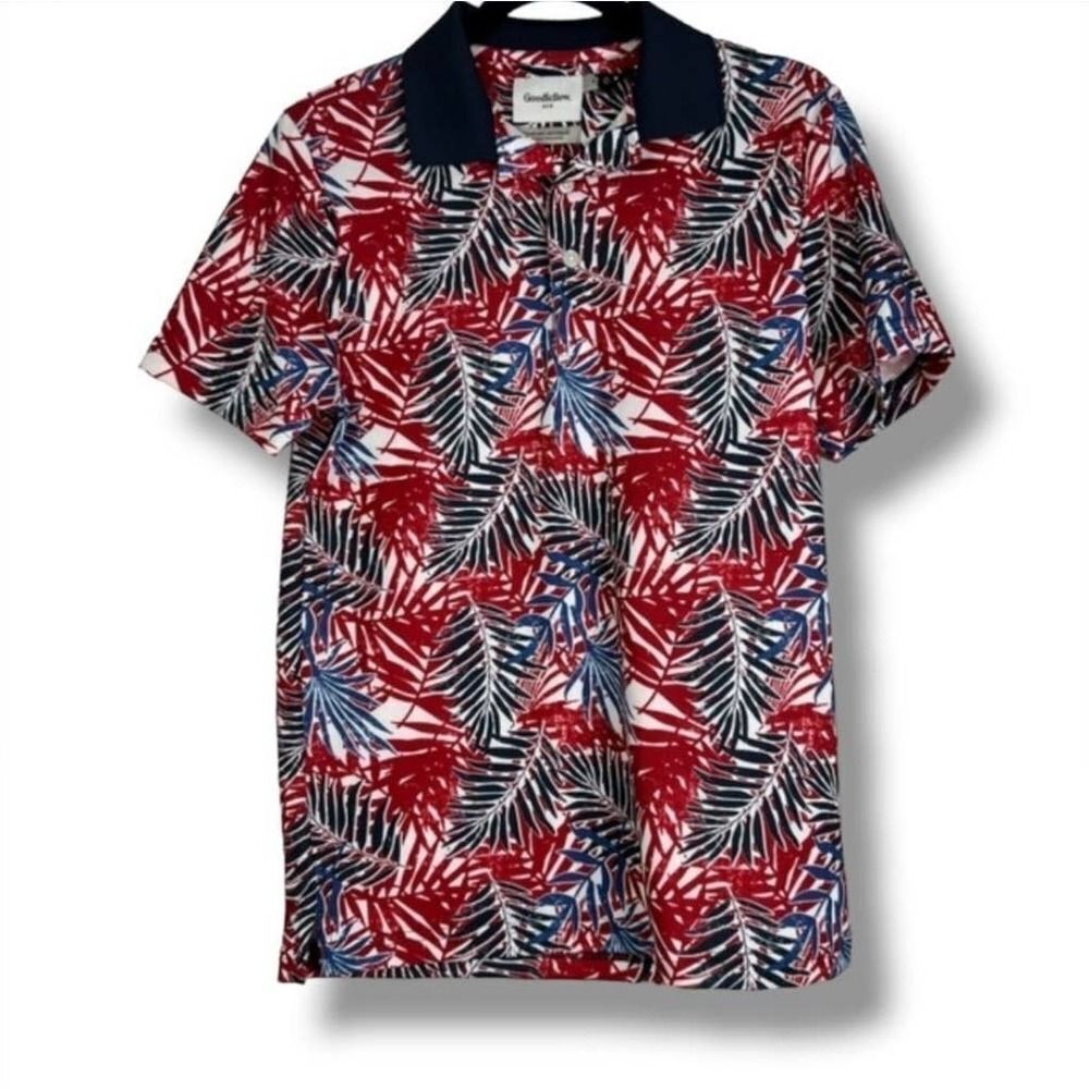 Goodfellow and Co Men's tropical polo shirt - large